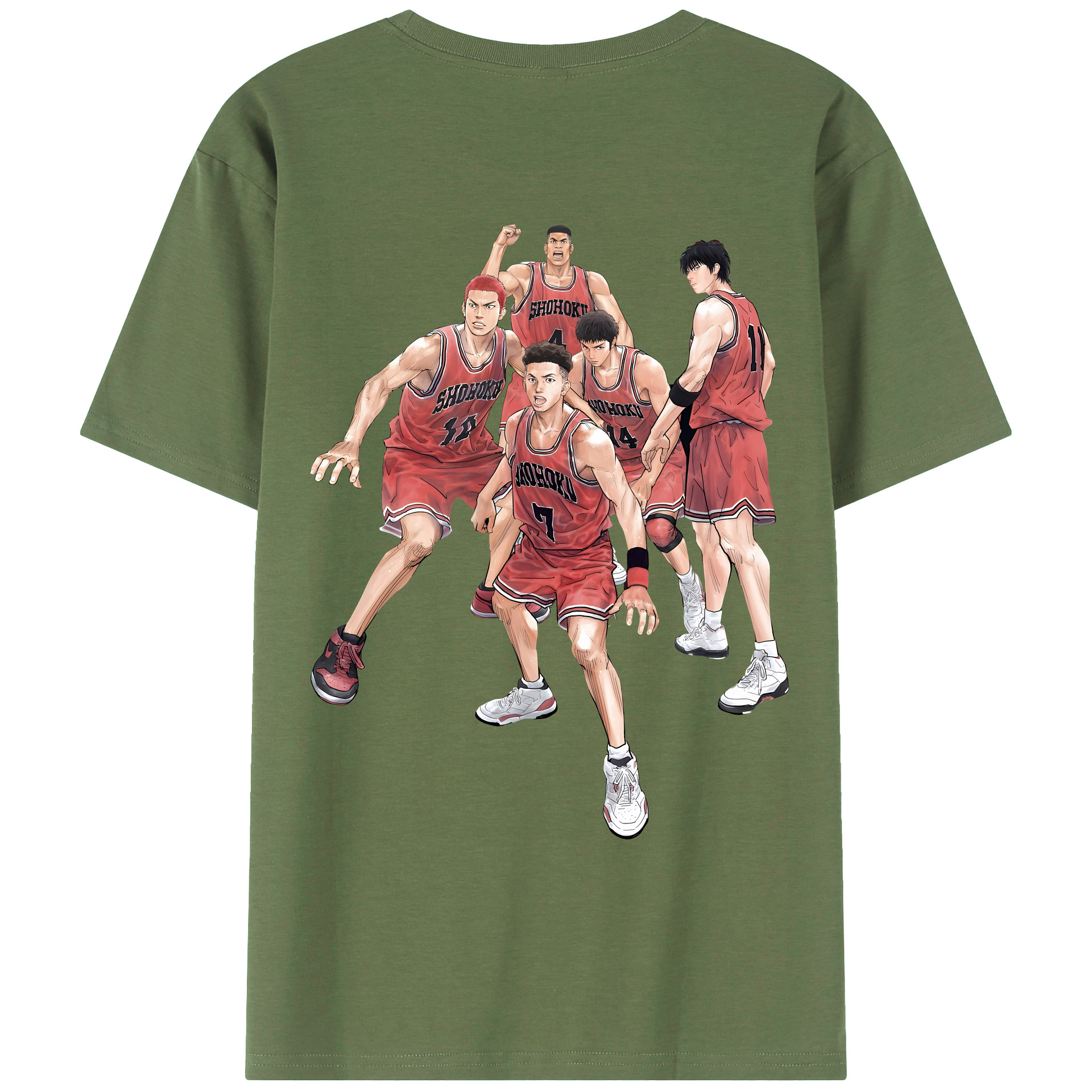 （画像用） SLAM DUNK／スラムダンク 綿100％ メンズ半袖Tシャツ（バックプリント） 通気性